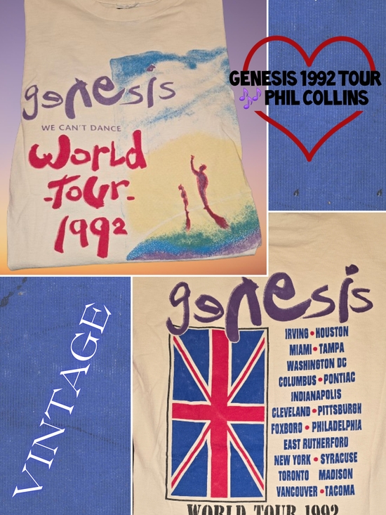 📣Vintage Genesis 🎶 Pil Collins Concert Tour 1992 We Can't Dance Graphic Tee XL